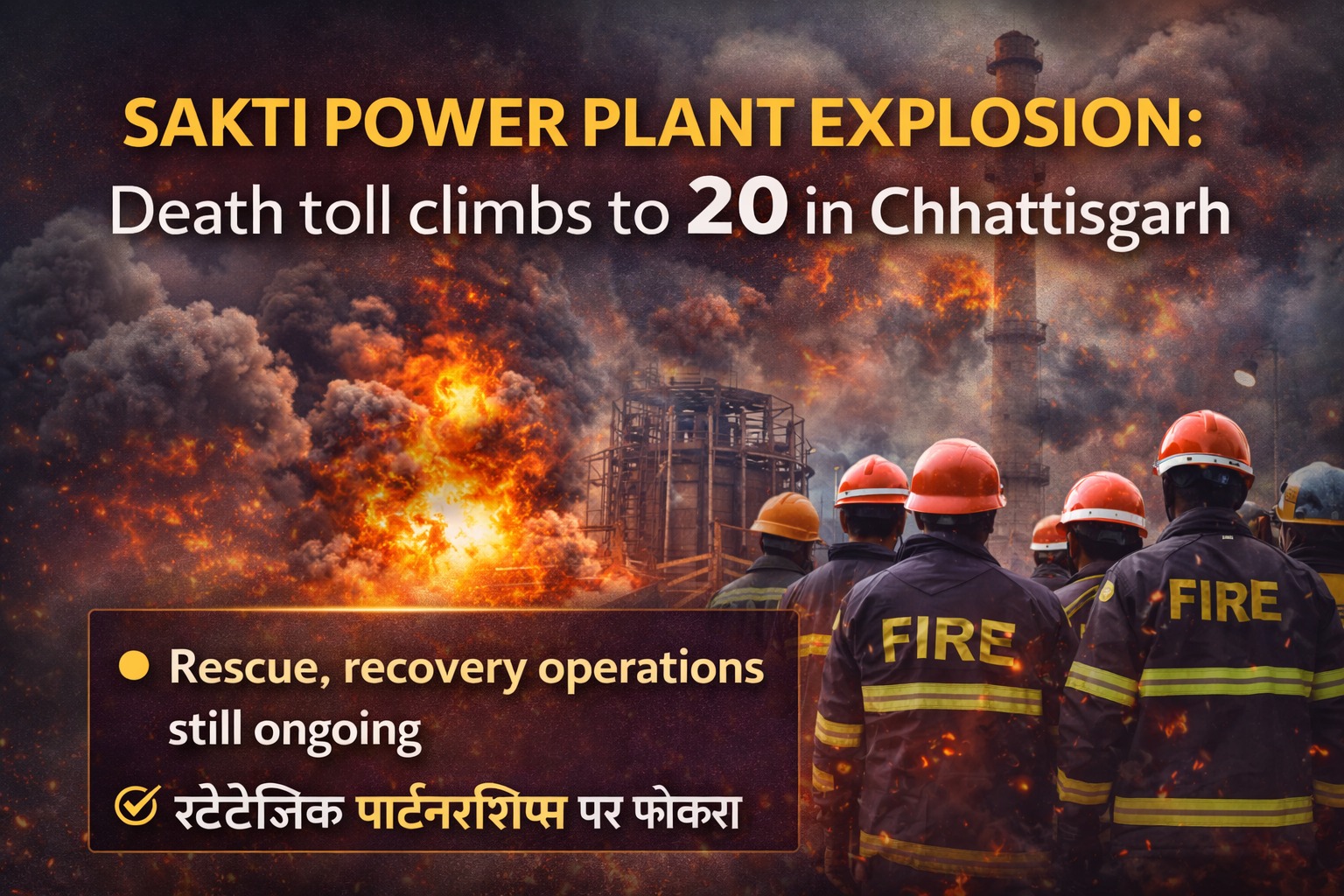 Sakti Power Plant Blast: Chhattisgarh में वेदांता प्लांट धमाका, मौत का आंकड़ा 20 तक पहुँचा