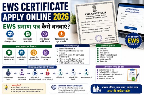 EWS Certificate Apply Online 2026: EWS प्रमाण पत्र कैसे बनवाएं?